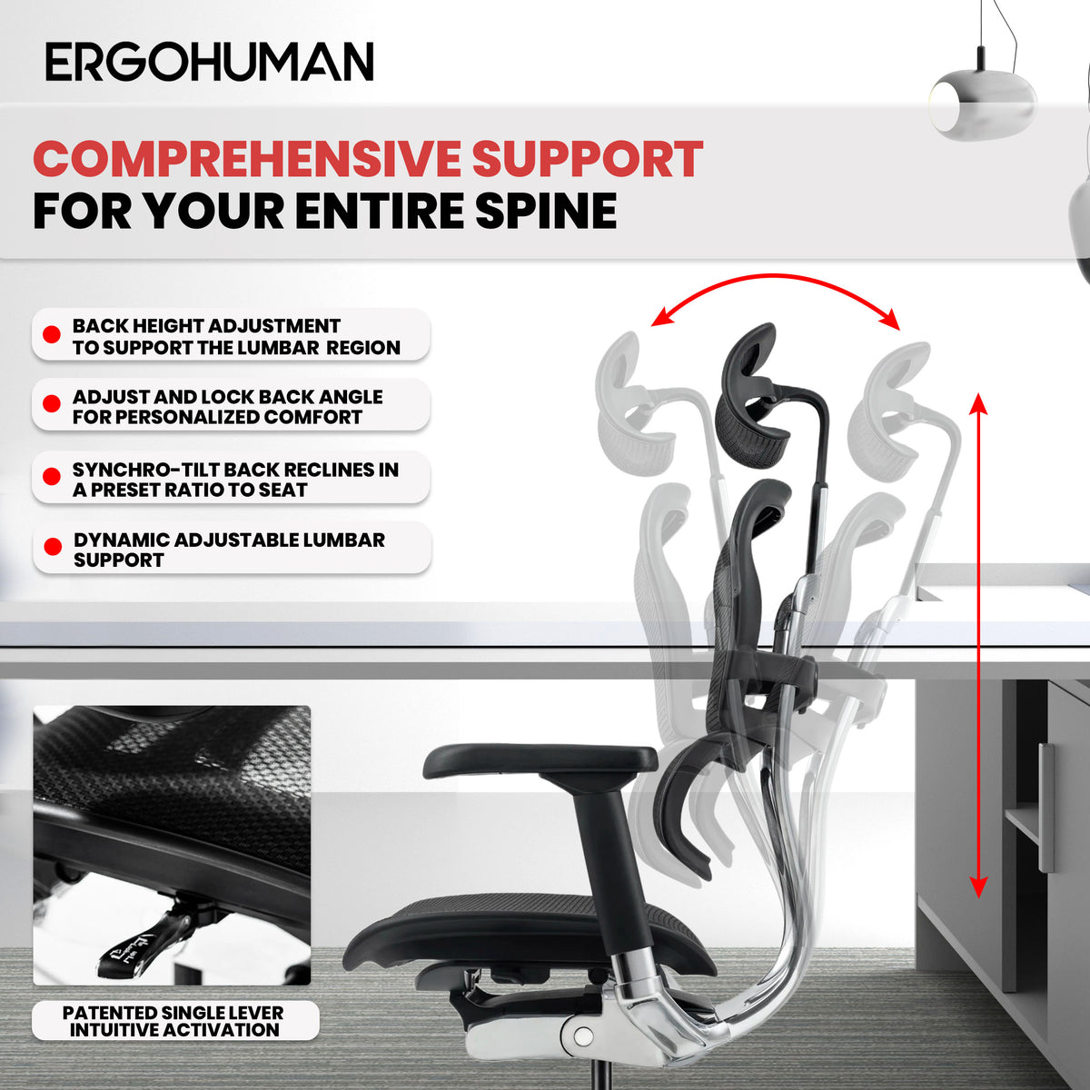ME7ERG-GEN2 Ergohuman High Back Mesh Chair By Eurotech – ergohuman us