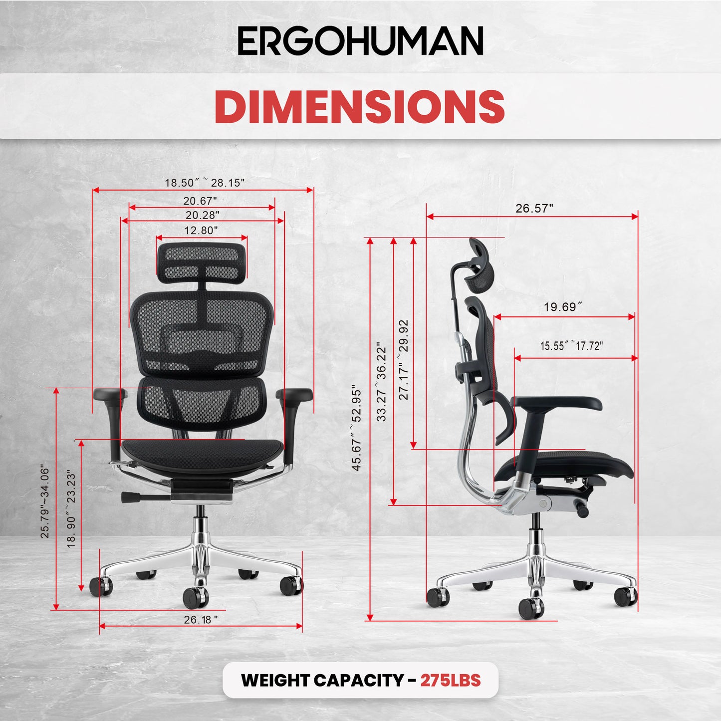 ME7ERG-GEN2 Ergohuman High Back Mesh Chair By Eurotech